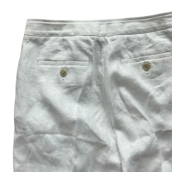 BANANA REPUBLIC White Linen Dress Pants Trousers Size 8 - Picture 10 of 10